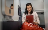 Reisende in einer Mini Cabin