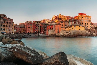 Genoa harbor panorama